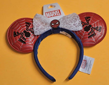 2025 Disney Parks Marvel Spider-Man Bow Minnie Mouse Ears Headband New