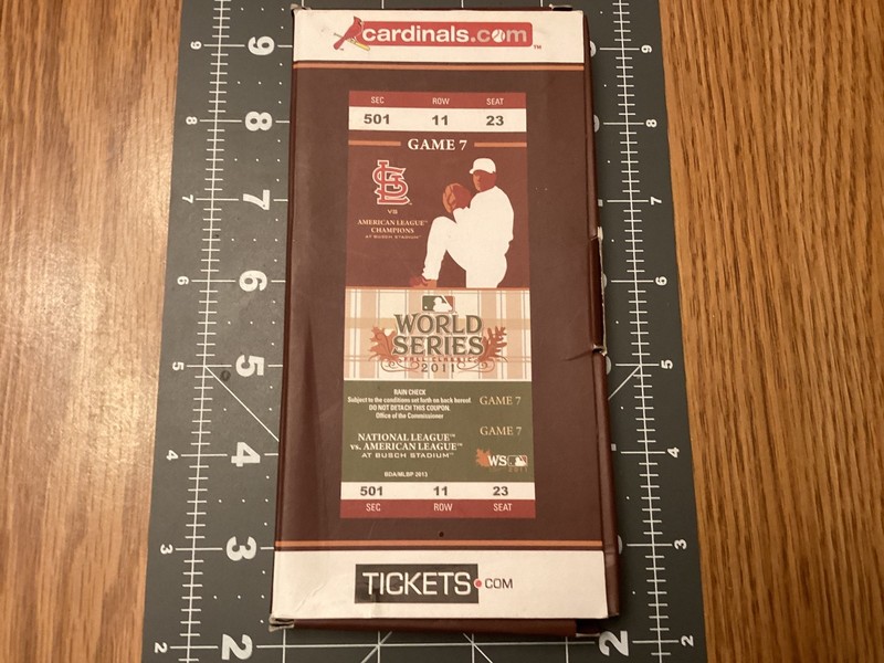 2011 World Series Game 7 REPLICA TICKET St. Louis Cardinals vs Rangers