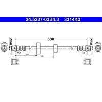 1X Bremsschlauch Ate 24.5237-0334.3 Passend FüR Vag