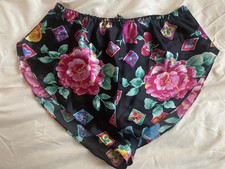 Rare Vintage Silky Floral Pajama Shorts Small