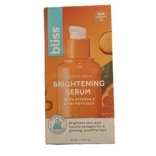 Bliss Bright Idea Brightening Serum With Vitamin C And Tri-peptides 1 oz New!