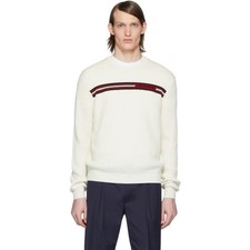 Moncler Logo Stripe Sweater – Off White – Size L