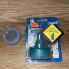 Lot of 3 Vtg Gerber 1 Piece Nipple Collar Molded Bottle Nipple Med Flow NOS NEW