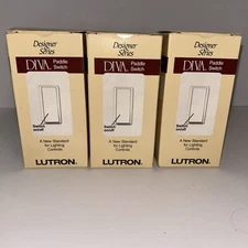 3 - Lutron Diva Rocker Paddle Switch LED Halogen Incandescent 1 Pole/3Way