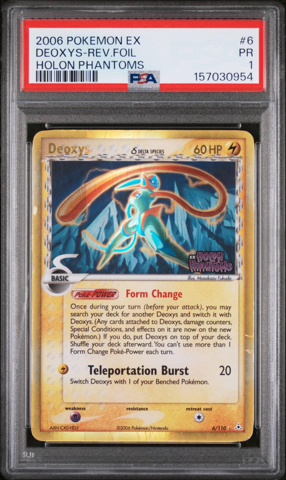 2006 POKEMON EX HOLON PHANTOMS #6 DEOXYS-REVERSE FOIL PSA 1