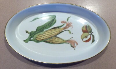VTG Royal Worcester Evesham VALE Gold OVAL CASSEROLE Baker Server EXCELLENT