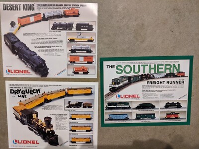 Lionel Train Set Flyers, 3 different sets 1987-88-89