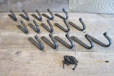 15 IRON COAT HOOKS HAT HAND FORGED 4" LONG ANTIQUE STYLE HOOK ENTRY U-SHAPE HAT