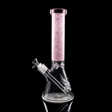 16" Bong Phoenix Star Glass Tobacco Water Pipe 7mm Thick USA PINK