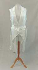 Jane Norman Jacket Sleeveless Waterfall White Size Uk 12 Eu 38 Nh001 Hh 12