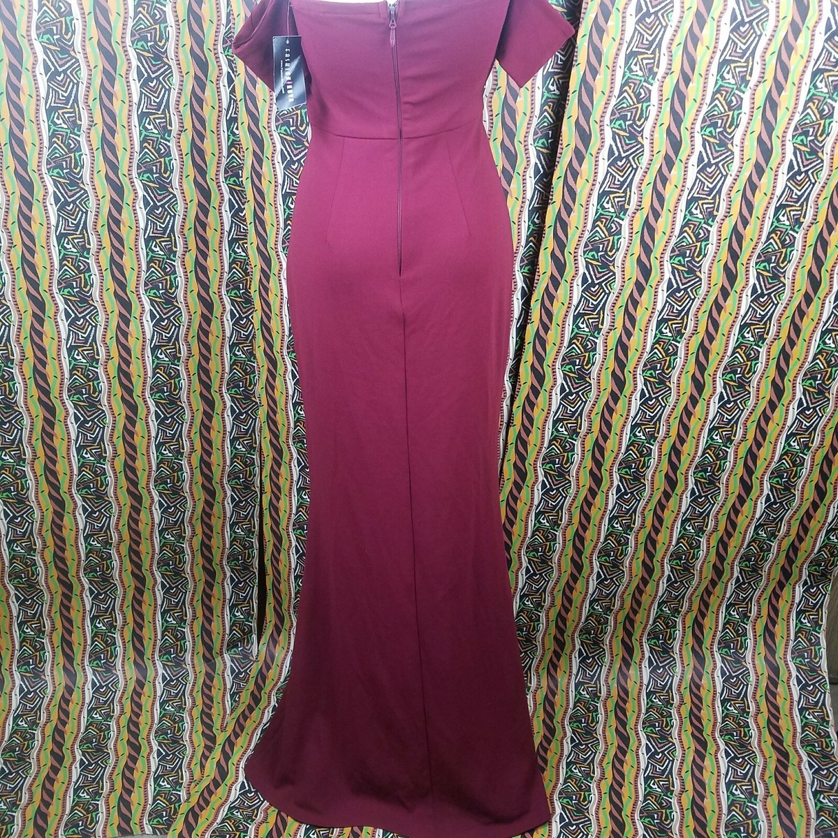 reception off shoulder dress fashion nova fashion nova reception off shoulder wine long dress Size Small