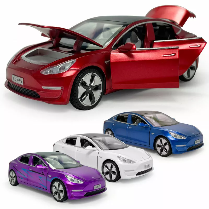 1/32 Tesla Model 3 Model Car Alloy Diecast Toy Vehicle Collection Kids Gift