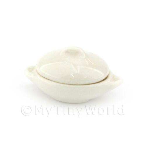Dolls House Miniature White ceramic tureen/vegetable serving dish