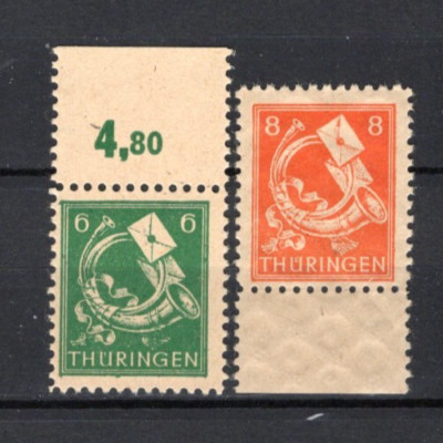 GERMANY EAST SOVIET ZONE 1946 - THURINGEN 02 VALUES NEW MNH