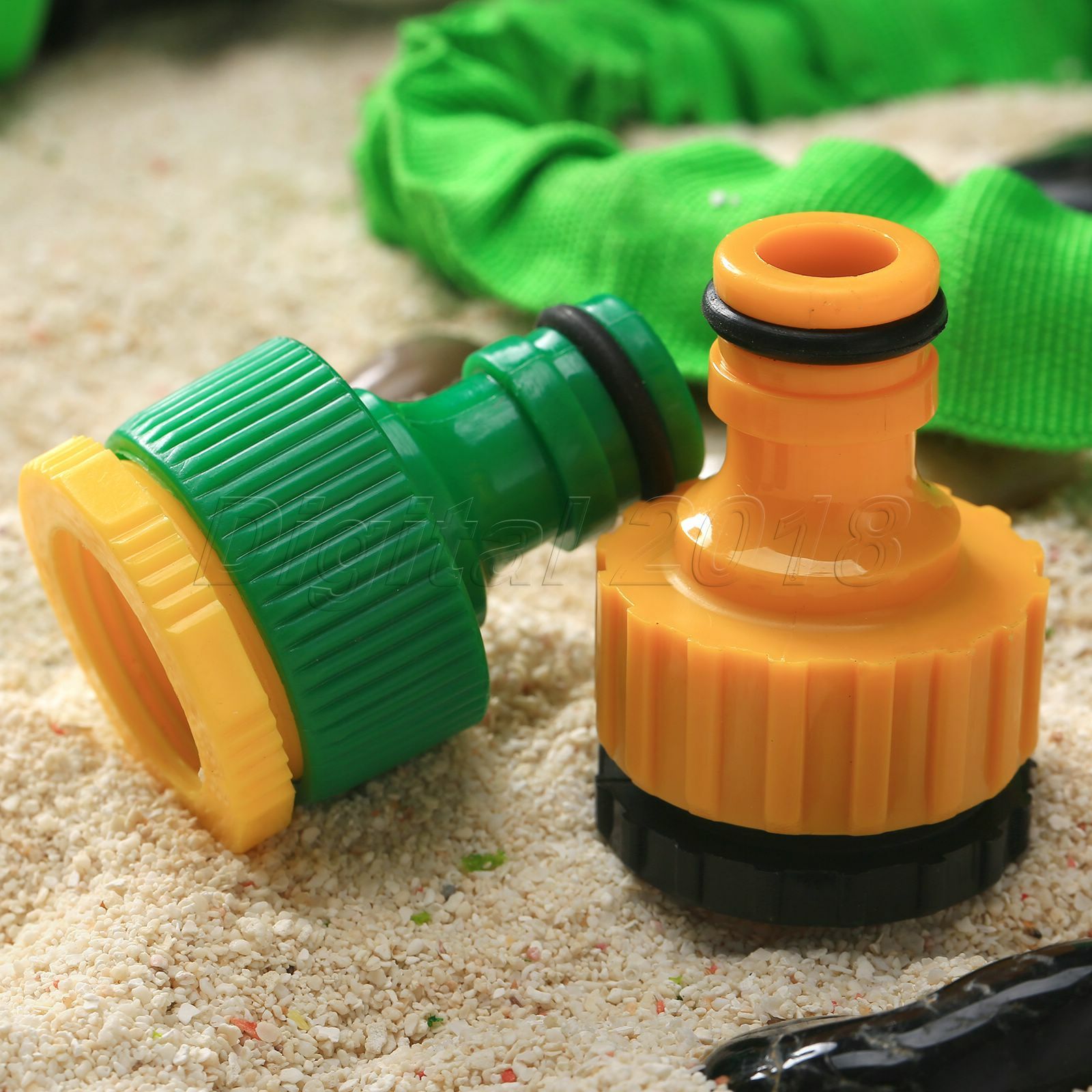 1/2" and 3/4" Plastic Threaded Hose Adapter Pipe Connector Tube Fitting