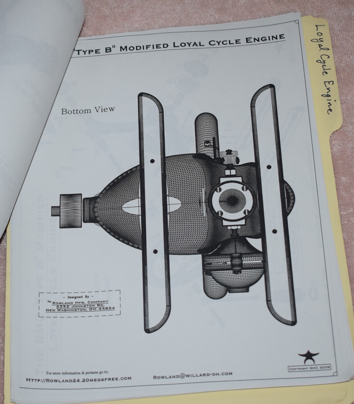 RMC Rowland Manufacturing Type B Modified Loyal Cycle Engine Casting