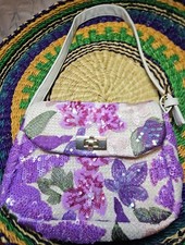 Floral Sequined Purse With Embroidery