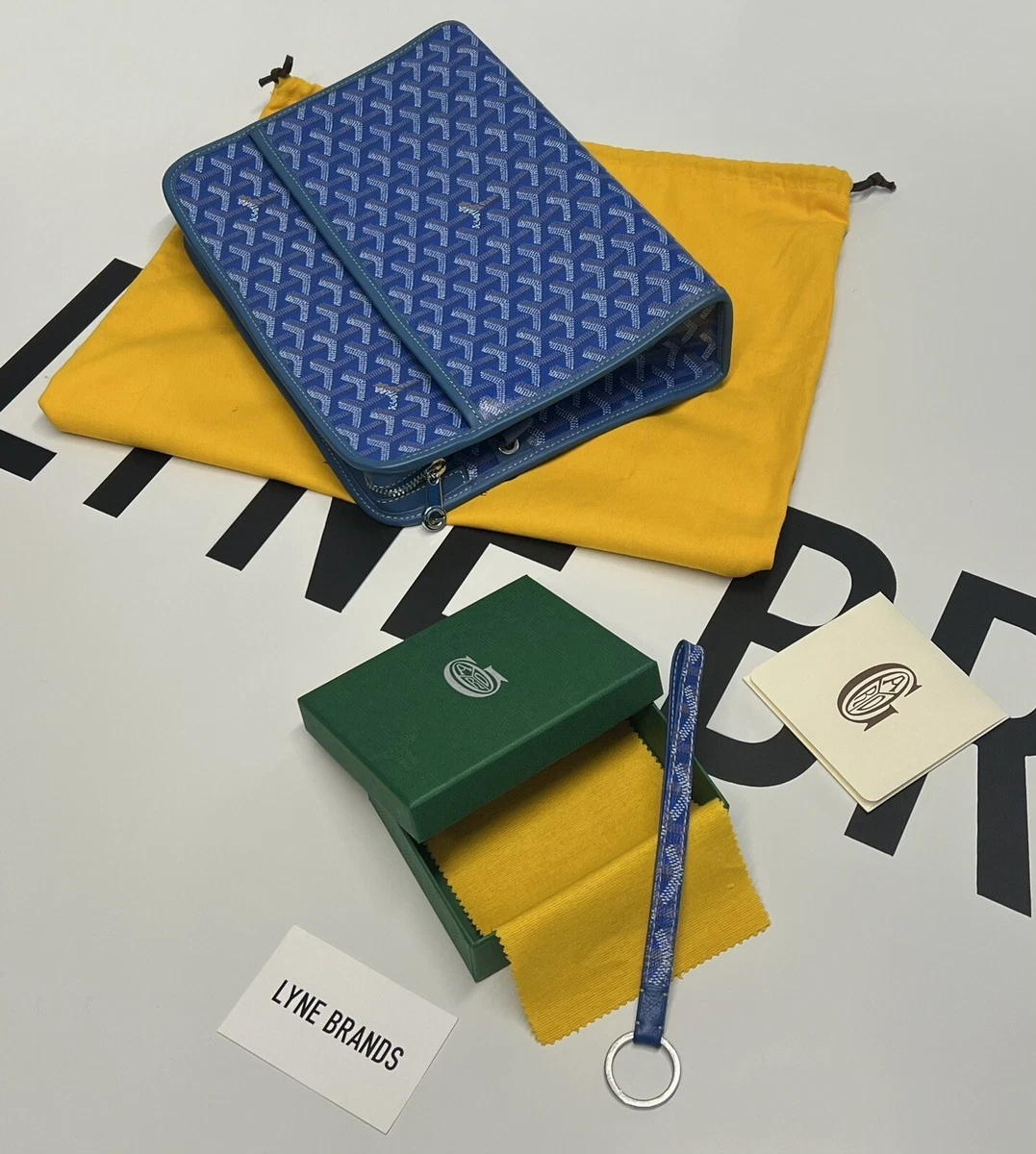 Goyard Goyardine Sesame Key Ring Sky Blue eBay