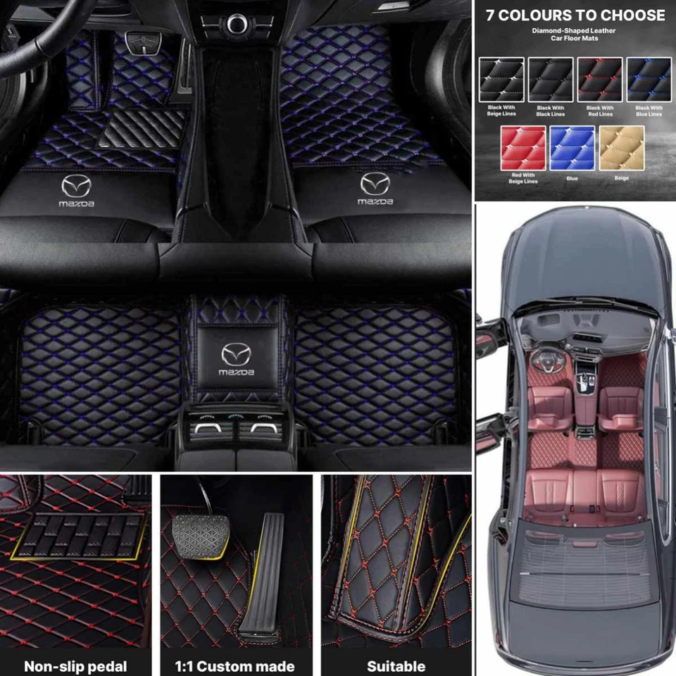 For Mazda 2 3 5 6 Car Floor Mats Carpet Luxury Waterproof Pu Leather Auto Liners - Imagem 4 de 4