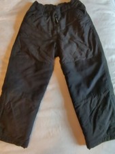 LL Bean Kids Snow Pants Black Sz 8 Unisex Boys Girls Reinforced Knees And Bottom