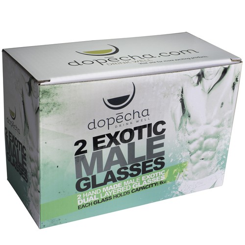 Wine Glass Heat Resistant Sexy Naked Man Gift Set 2 Male 6 oz Glasses - Picture 5 of 7