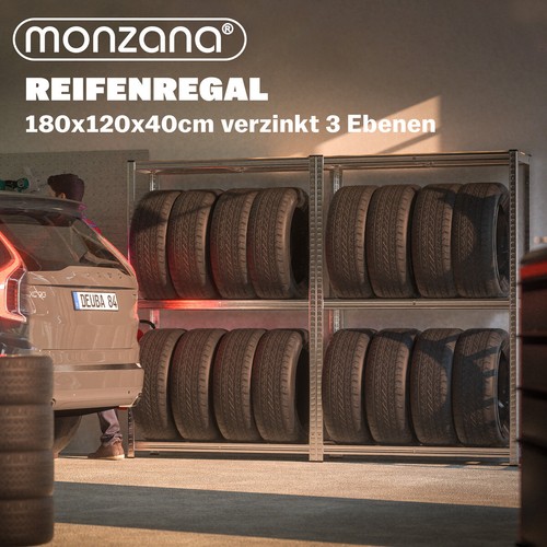 MONZANA® Reifenregal Reifenständer 795kg Schwerlastregal 180x120x40cm Werkstatt - Bild 6 von 6