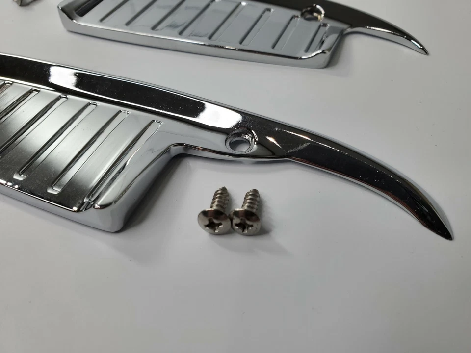 Pair Chrome Door Handle Scratch Guards For 1963-64 Chevy Bel Air, Impala & More - Image 4 of 4