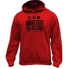 RED Friday American Flag Pullover Hoodie Sweatshirt