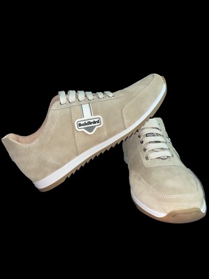Baldini men's luxury sneakers suede beige size 42 New
