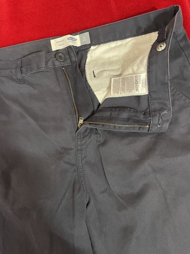 Old Navy Boy's Adjustable Waist Straight Husky Navy Blue School Dress Pant 16 - Picture 3 of 7