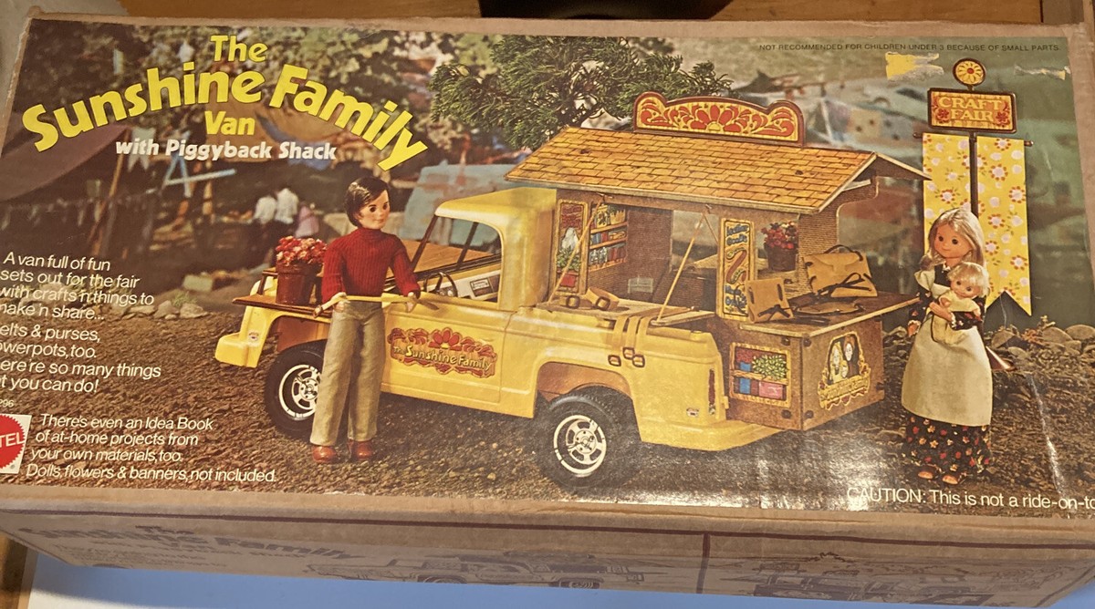Mattel 1973 The Sunshine Family Van Vintage Toy Pickup Truck Box