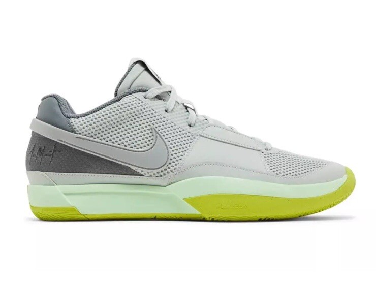 Nike Ja 1 'Light Silver' Grey Cyber Green Basketball Shoes