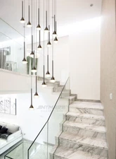 American style LED stair chandelier long duplex loft living room pendant light