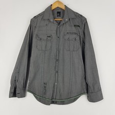 Yd. Mens Size M Black White Checked Pattern Long Sleeved Button Up Shirt