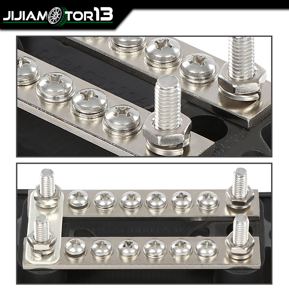 12 Terminal Ground Power Distribution Junction Block Kit Heavy Duty Bus