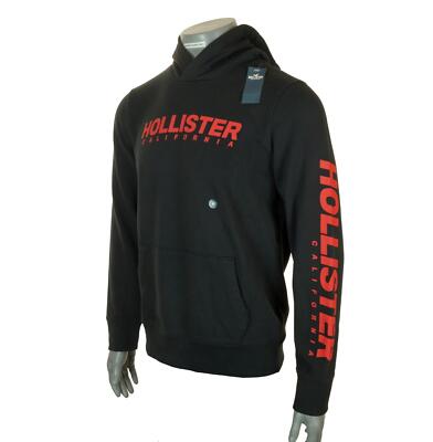 BNWT Herren Hollister Logo Kapuze Fleecefutter Sweatshirt XL