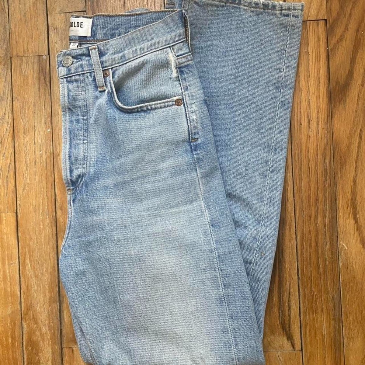 【関税込み】AGOLDE ブルー 90's ジーンズ AGOLDE 90's Pinch Waist High-Rise Straight Jeans - Bergdorf