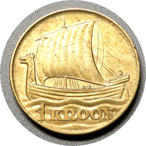 elf Estonia 1st Republic 1 Kroon 1934 Viking Dragon Ship