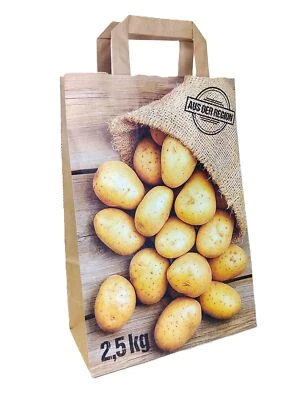 Sacs de transport en papier sacs en papier pommes de terre sacs de récolte marron, 22 + 10 x 31 cm 2,5 kg - Photo 1/4