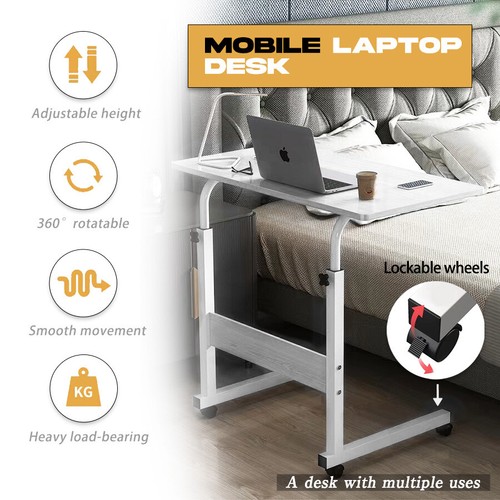 Mobile Laptop Desk Computer Table Stand Adjustable Bed Bedside Portable Study📙 - Picture 10 of 11
