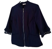 Chaqueta Belle Kim Gravel Talla Pequeña Citi Sarga Cremallera Frontal Azul Crepúsculo A350511