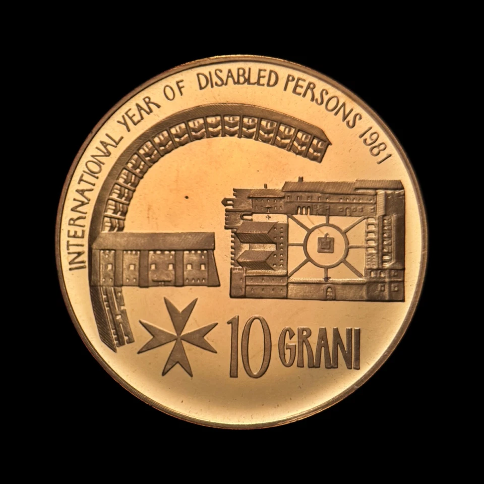 MALTA. 1981, 10 Grani - Fra' Angelo de Mojana, Año de las Personas con Discapacidad 2 Foto 3 de 3