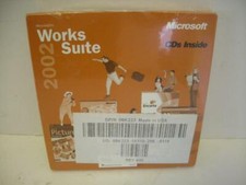 NEW Microsoft Works Suite 2002 Full Version for Windows Word Money Encarta MORE