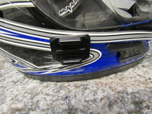 Zox AZUMA STROBE Full Face Street Motorcycle Helmet Blue/Silver/Black Adult XS - Picture 9 of 19