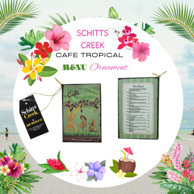 Schitt's Creek Cafe Tropical Menu Christmas Ornament Kitchen Decor