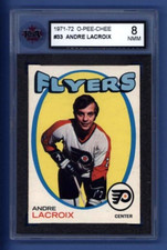 1971-72 O-PEE-CHEE #33 ANDRE LACROIX KSA8 NMM Philadelphia Flyers