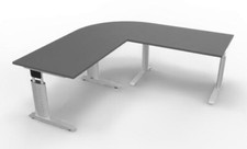 Schreibtischkombination 200x200 cm Winkelschreibtisch Tisch Gestellfarbe Silber