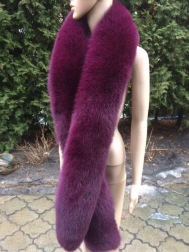 Extra Long Fox Fur Boa Full Round Fur Boa Collar No Lining 80' (200cm) - Picture 1 of 3