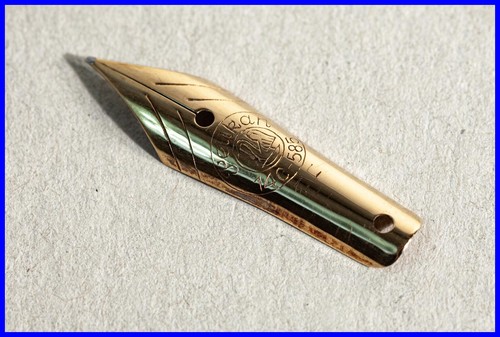 PELIKAN Ersatz / Austausch Feder EF 14C 585 GOLD für 140 Kolbenfüller - 1950er - Bild 1 von 3