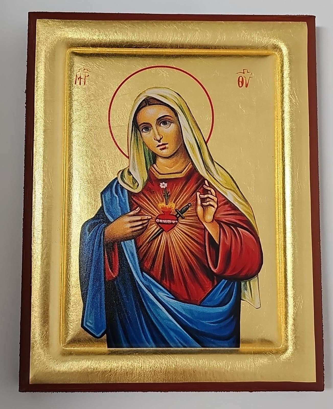 Ikone unbeflecktes Herz Maria Icon Immaculate Heart of Mary Cœur de Marie icône
